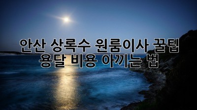 안산 상록수 원룸이사 꿀팁🍯 용달 비용 아끼는 법!