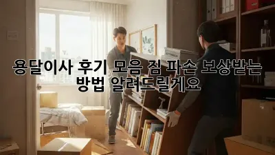 용달이사 후기 모음: 짐 파손? 보상받는 방법 알려드릴게요!